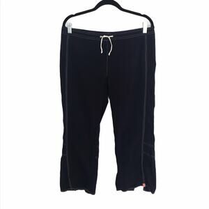 Lucy Drawstring Capri Pants Navy Blue Size Small